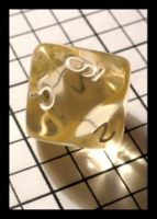 Dice : Dice - 10D - Clear Transparent with White Numerals Unknown mfg